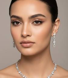 Silver plated necklace with earring