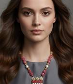 Maroon pearl necklaces