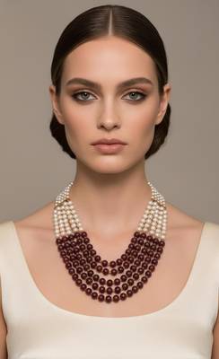 Maroon beaded necklaces 1