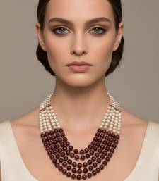 Maroon beaded necklaces