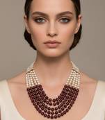 Maroon beaded necklaces