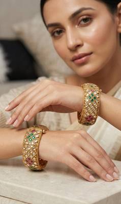 Multicolor gold plated bangle 1