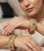 Multicolor gold plated bangle