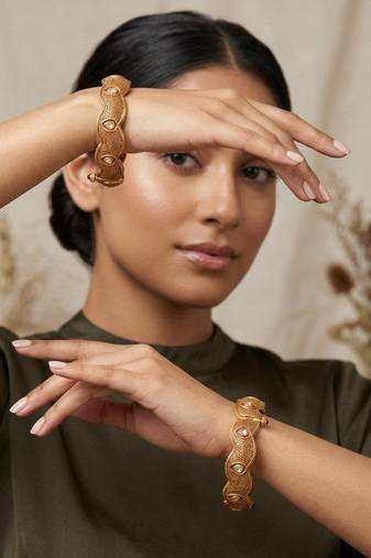 Golden gold plated bangle