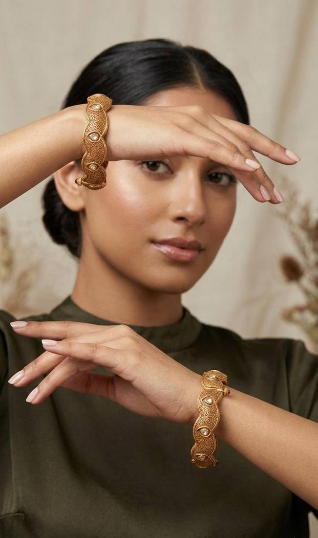 Golden gold plated bangle