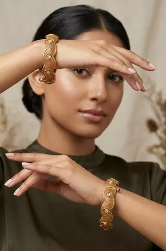 Golden gold plated bangle