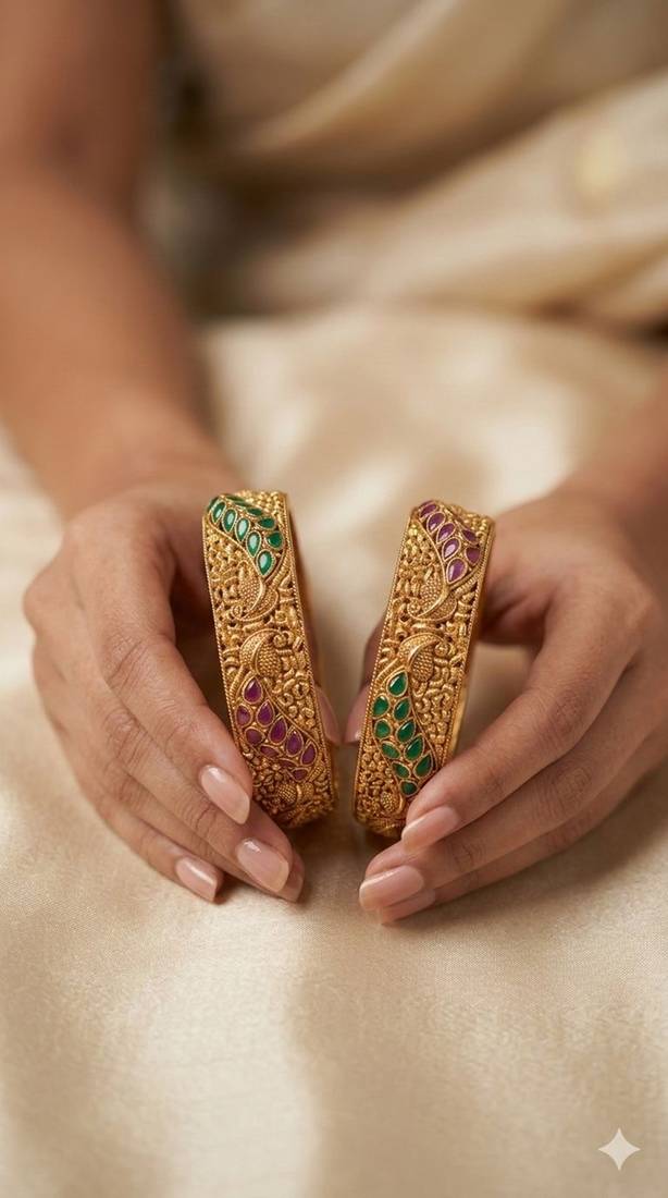 Multicolor gold plated bangle