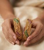Multicolor gold plated bangle