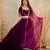 Purple Velvet Embroidery Sequence Work Lehenga Choli Blouse with Dupatta For Women