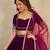 Purple Velvet Embroidery Sequence Work Lehenga Choli Blouse with Dupatta For Women