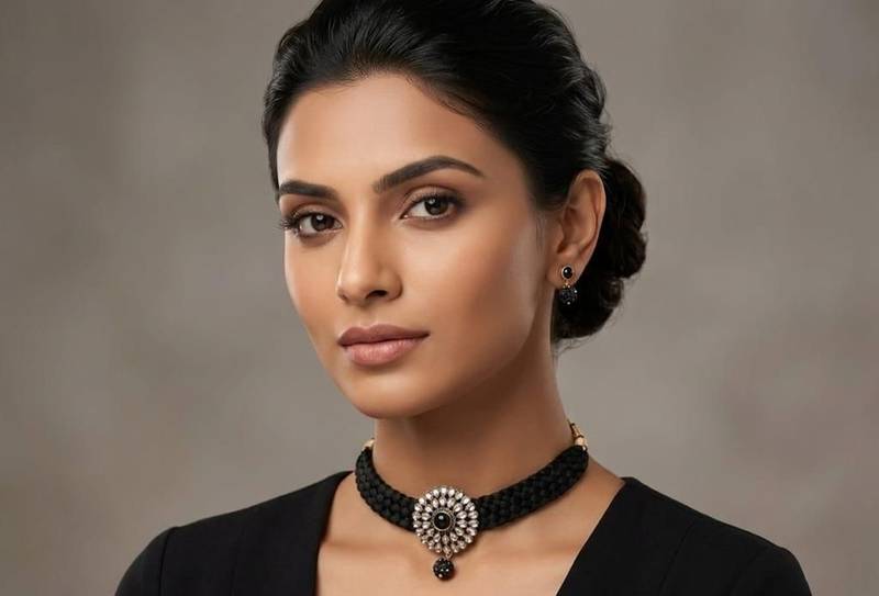 Black beaded necklaces