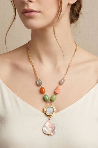Multicolor stone necklaces