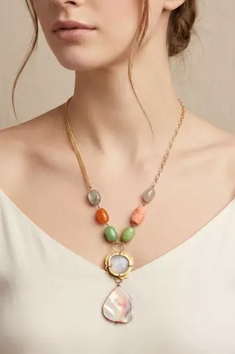 Multicolor stone necklaces