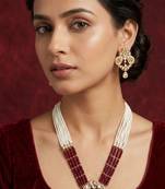 Maroon studded necklaces