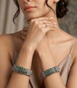 Green gold plated bangle