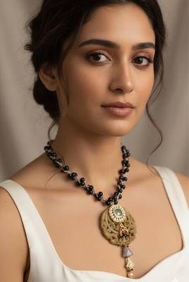 Black beaded necklaces 1