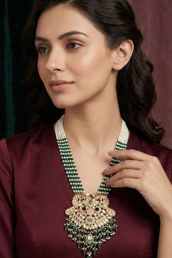 Green beaded necklaces