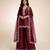 Maroon embroidered satin sharara set