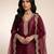 Maroon embroidered satin sharara set