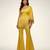 Yellow embroidered satin co ord set