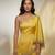 Yellow embroidered satin co ord set