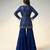 Royal blue embroidered georgette indowestern sharara set