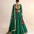 Green Raw Silk Lehenga Set