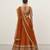 Rust Orange Crepe Chiffon Lehenga Set