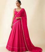 Hot Pink Embroidered Lehenga Set