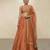 Orange Embroidered Raw Silk Lehenga Set