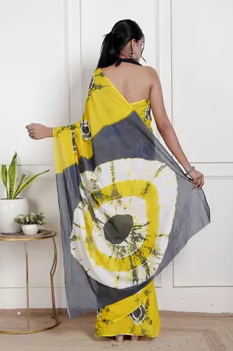 Bandhej printed  cotton ethnic saree for woman