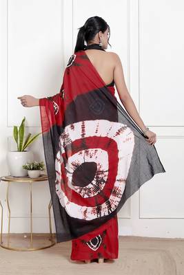 Bandhej printed cotton ethnic saree for woman 2