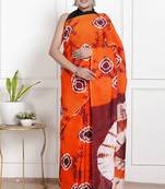Bandhej printed pure cotton ethnic saree for woman