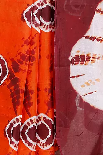 Bandhej printed  cotton ethnic saree for woman