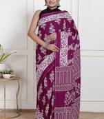 Floral printed pure cotton ethnic saree for woman