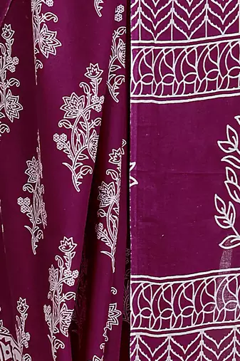 Floral printed  cotton ethnic saree for woman