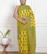 Floral printed pure cotton ethnic saree for woman
