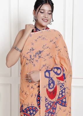 Floral printed  cotton ethnic saree for woman 3