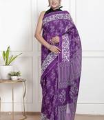 Floral printed pure cotton ethnic saree for woman