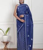 Floral printed pure cotton ethnic saree for woman