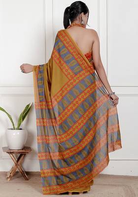 Floral printed  cotton ethnic saree for woman 2