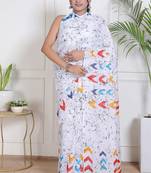 Floral printed pure cotton ethnic saree for woman