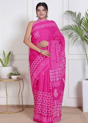 Floral printed cotton ethnic saree for woman 1