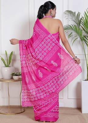 Floral printed cotton ethnic saree for woman 2