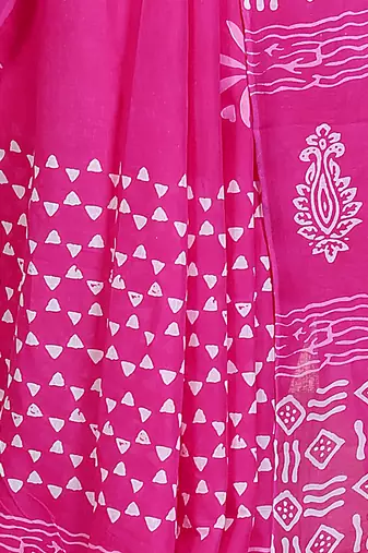 Floral printed  cotton ethnic saree for woman
