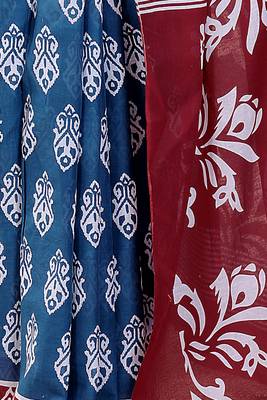 Floral printed cotton ethnic saree for woman 4