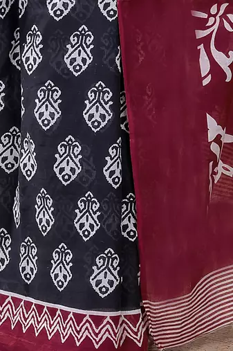 Floral printed  cotton ethnic saree for woman
