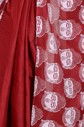 Floral printed  cotton ethnic saree for woman