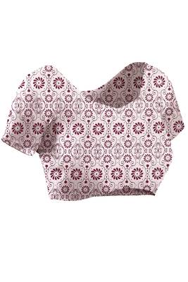 Floral printed cotton ethnic saree for woman 5