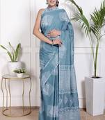 Floral printed pure cotton ethnic saree for woman